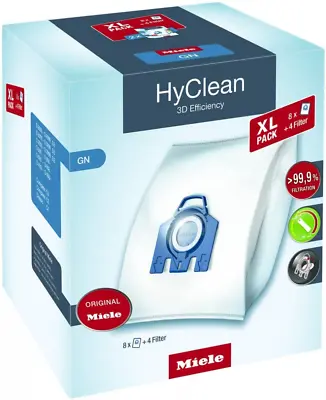 Miele HyClean GN 3D Efficiency XL Dustbags For Bagged Vacuum Pack Of 8  • £49.99