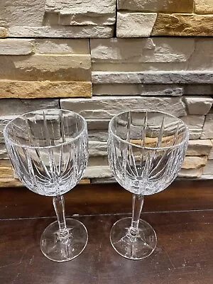 Waterford Crystal Wine Glass Goblet Omega Marquis-Set Of 2 Mint 8.5” • $44.95