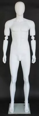 New! 6 Ft 1 In Male Mannequin With Bendable Arms EGG Head Torso White SFM38E-WT • $359.95