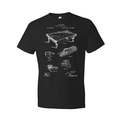 Pool Table Patent Shirt Pool Player Gifts Billiards Shirt Dad Gifts Mom Gifts • $26.95