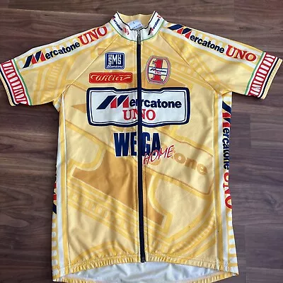 Marco Pantani Jersey Vintage Original Mercontone Uno SMS Santani Large • £43.99