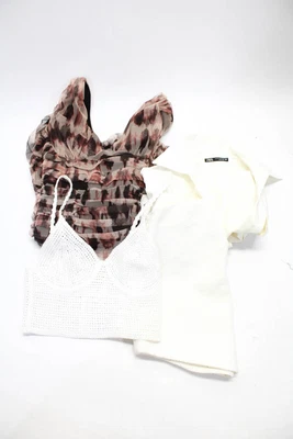 $41.99 • Buy Zara Womens Collared Crop Tops Ruched Dress Textured Skirt White Size XS S Lot 4