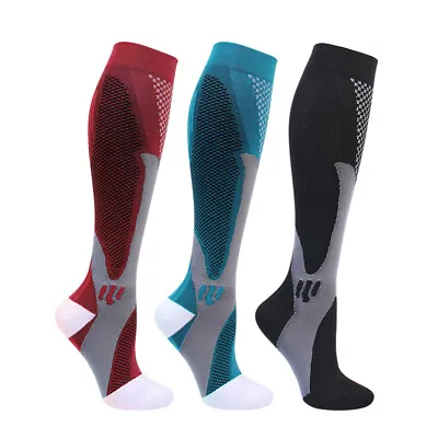 UK Stock Compression Socks S-XXL 20-30 Mmhg Leg Support Sports Running Fitness • £4.83