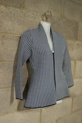 $175.50 • Buy Scanlan Theodore Blue Patterned Crepe Knit Zippered Jacket…size Small…vgc...