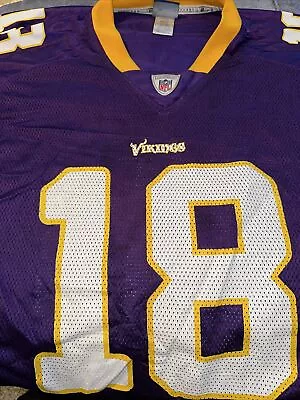 Vtg Reebok On Field Minnesota Vikings Jersey Mens Size 50 L #18 Sidney Rice Sewn • $25