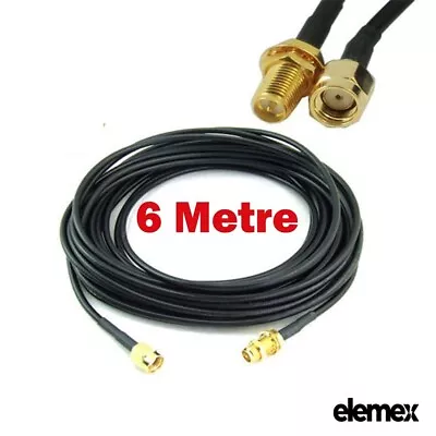 6M WiFi Antenna RP-SMA Extension Coaxial Cable Cord For Wi-Fi Router WiFi Modem • $7.64