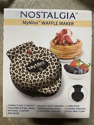 Nostalgia My Mini Waffle Maker Tan Leopard Print NEW Sealed Trendy • $12.99