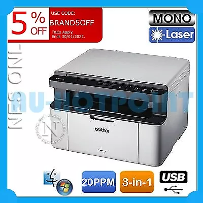 Brother DCP-1510/MFC1810 A4 Mono Laser USB MFPPrinter+TN1070 Toner (RRP$269) • $248