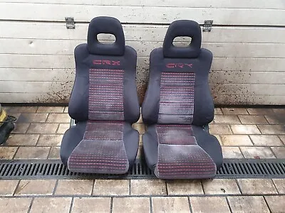 @RARE@ Red Stitching Front Seats Seat Honda CRX JDM EDM EE8 EF8 ED9 SI US 88-91  • $899