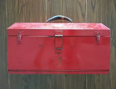 Vintage Snap On USA Red 2 Drawer & Tray Tool Box Chest Tombstone Machinist 21x11 • $200