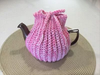 EXTRA THICK 4 Cup Tea Pot Cosy Hand Crochet.BLUSH/PINK So Easy To Refill  • $20