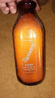 Vintage Fair Haven VT Milk Bottle 1960 Quart Maplewood Dairy Hudson Falls NY • $15