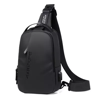 Men's Sling Crossbody Bag Anti-theft Chest Shoulder Messenger Backpack USB Port • $26.99