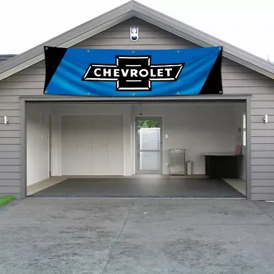 Chevrolet Banner 2x8Ft Flag Chevy Car Truck Racing  Show Garage Wall Workshop US • $14.97