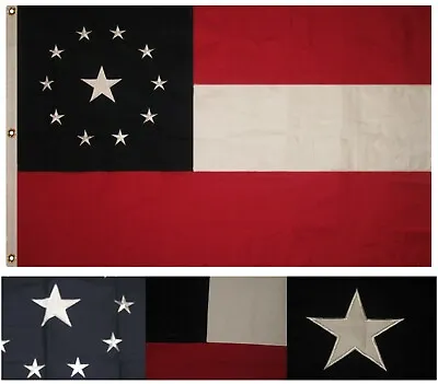 3x5 Embroidered Sewn 1st First National 11 Stars 100% Cotton Flag 3'x5' Banner • $44.44