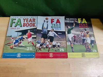 3 X Vintage Official FA Year Books 1949-50 50-51 51-52 In Good Condition • £15