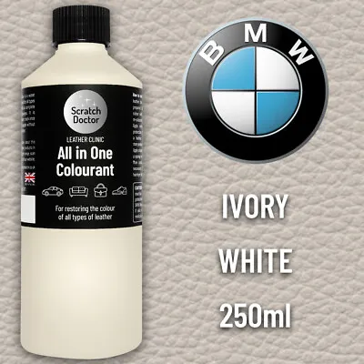 Leather Paint For BMW Car Seat IVORY WHITE. All In One 250ml Dye For Repairing. • £16.95