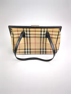 VINTAGE BURBERRY Top Handle Bag Purse Nova Check Made In Italy • $199