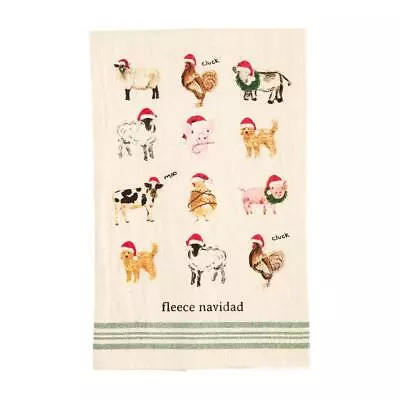 Mud Pie Home FLEECE NAVIDAD Farm Farmhouse Barnyard Animal Hand Towel • $12.99