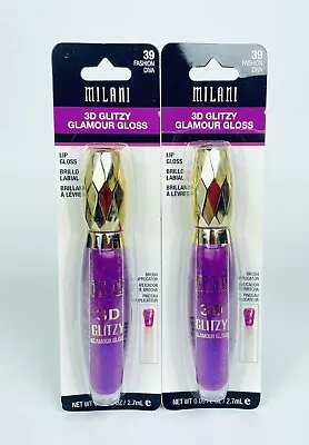 Lot Of 2 Milani Glitzy 3D Glamour Gloss #39 Fashion Diva • $13.95