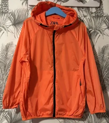 Boys Age 6-7 Years - Zara Lightweight Waterproof Coat - Orange • £7