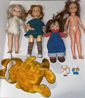 Large Vintage Doll Lot Of 6 60’s 70’s 80’s Garfield Plush Fisher Price • $19.99