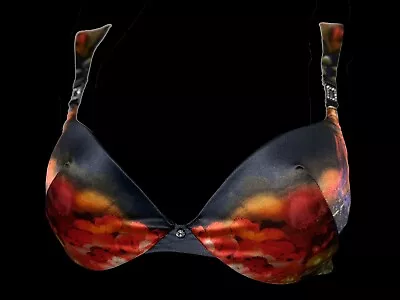 Pleasure State Couture Vintage Satin Floral Push Up Bra 10C • $22.50