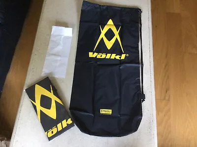 2018 VOLKL SINGLE TENNIS RACQUET DRAWSTRING BAG Cool Black With Neon Yellow Logo • $11.21