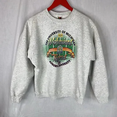 Vintage 2001 Florida Citrus Bowl Auburn Tigers Michigan Wolverines Sweatshirt L • $32