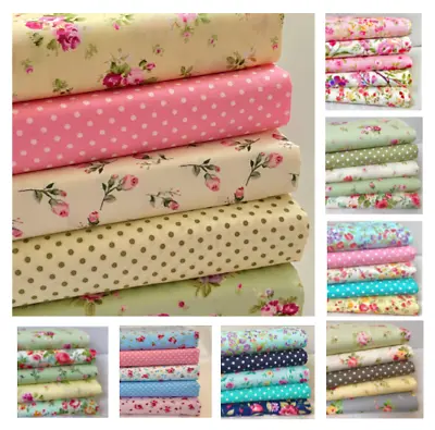£6.05 • Buy FAT QUARTER BUNDLE 100% Cotton Sewing Fabric, Rose & Hubble Ideal Face Coverings