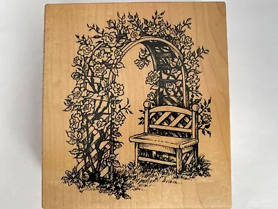 PSX Rose Arbor Trellis & Bench K- 1792 Rubber Stamp Garden Arch Vines • $18.99