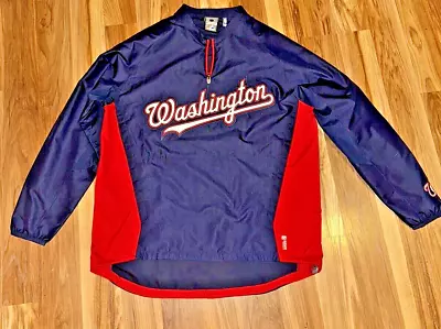 Majestic Authentic Men’s Large Washington Nationals 1/4 Zip Jacket Cool Base • $37