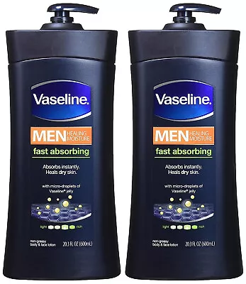 Vaseline Men Healing Moisture Fast Absorbing Body Lotion 600 Ml Pack Of 2 • £74.90