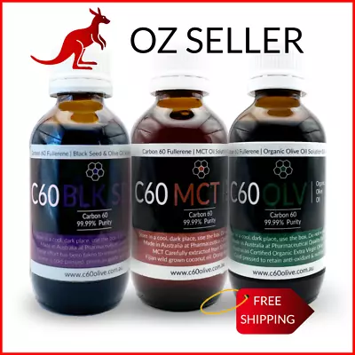 C60  Black Oil & MCT &Olive - 100ml Each - Try All Three - 99.99% Carbon 60 • $187