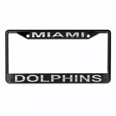 Miami Dolphins Mirrored Metal License Plate Frame Quality Domed Graphics • $19.99