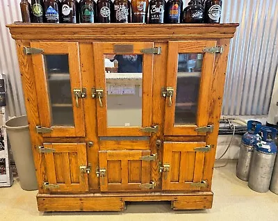 Antique Oak Wood Refrigerator Cabinet  • $2000