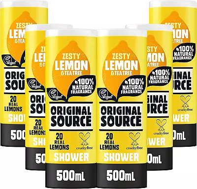 Lemon & Tea Tree Shower Gel 100% Natural Fragrance Bulk Buy Pack Of 6X500 Ml • £20.99