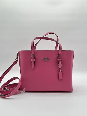 Coach C4084 Mollie Double Face Pebbled Leather Tote Bag Petunia Pink NWT • $178