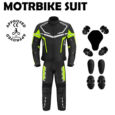 Motorbike Motorcycle Waterproof 2 Piece Touring Suits Jacket Trouser CE Armoured • $107.34