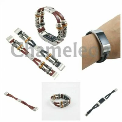 $17.61 • Buy Cowhide Genuine Leather Fashion Replacement Strap Band For Fitbit Charge2 3 4 5