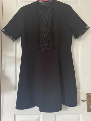 £5 • Buy Zara Black Dress Lace Top Size Large High Neck