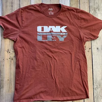 Oakley Regular Fit Mens T-Shirt Size 2XL Burgundy Maroon • $11.99