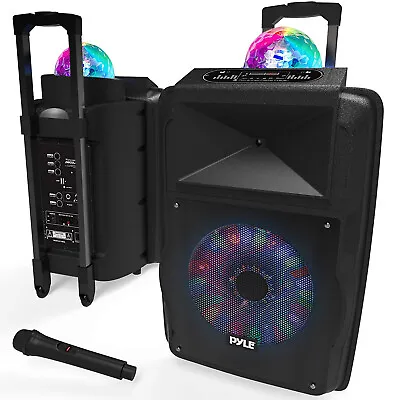 Pyle Portable 700W Wireless Speaker DJ Karaoke Machine Fun LED Lights (Open Box) • $134.27