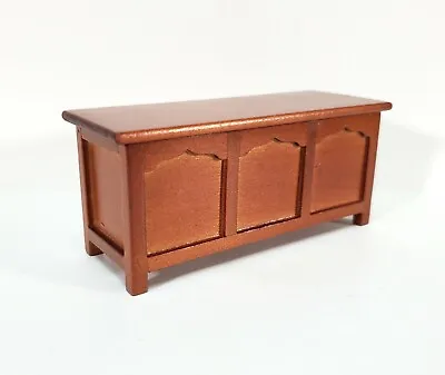 Dollhouse Chest Blanket Trunk 1:12 Scale Miniature Furniture Walnut Finsh • $10.99