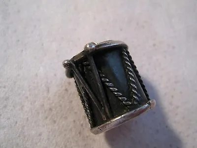 Vintage Sterling Marching Band Snare Drum Charm 4.8g • $36