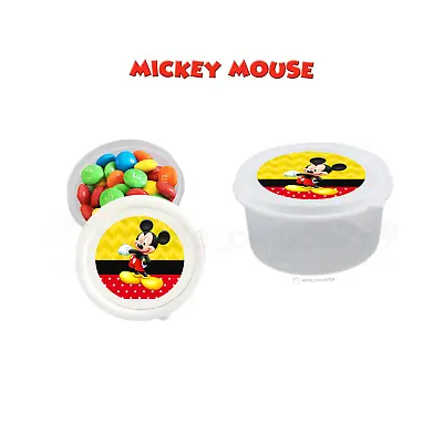 10 Mickey Mouse Party Favor Small Candy Containers 2.3 Oz Fillable Gift Treat  • $10.25