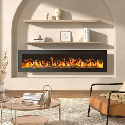 Electric 40 50 60  Wall Mounted LED Fireplace Wall Inset Into Fire Freestanding • £139.95