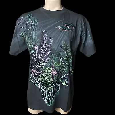 Vintage Habitat Single Stitch Shirt Men’s XL Extinction Embroidered Fish Maui • $25