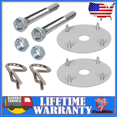 4  1016 Long Chrome Plated Hood And Deck Pins Pins Plate Lock Clips Kit HDP1000 • $10.74