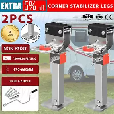 1200 LBS 660mm Drop Down Corner Steadies Stabilizer Legs Caravan Trailer Camper • $114.95